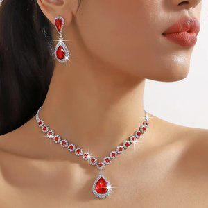 Bridal Wedding Prom Formal Necklace and Earring Set